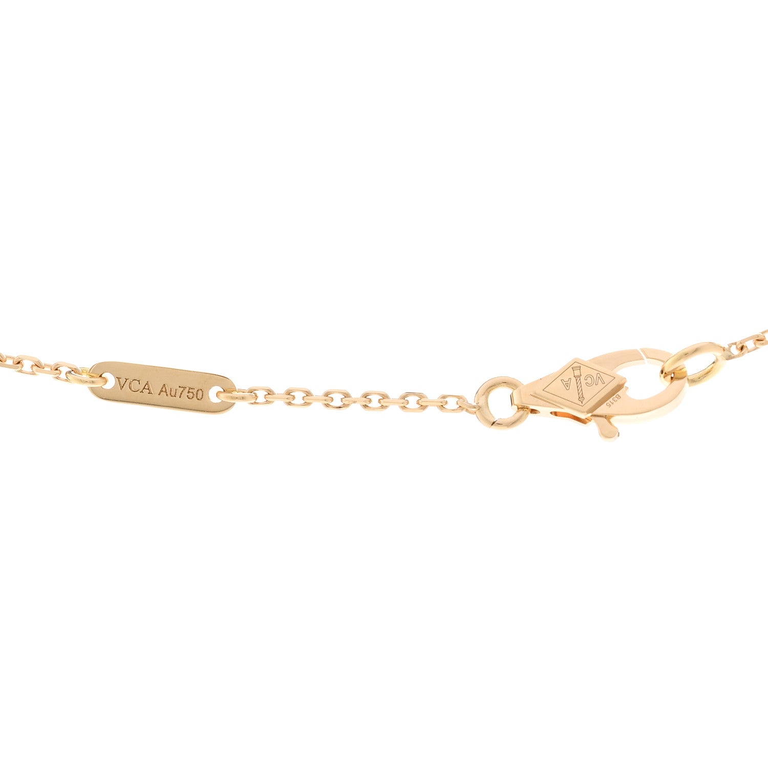 Van Cleef & Arpels 18K Yellow Gold Mother of Pearl Sweet Alhambra Pendant Necklace 4 of 5