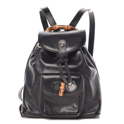 Gucci Calfskin Bamboo Backpack Black 1 of 14