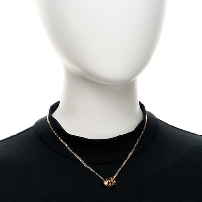 Cartier 18K White Pink Gold Diamond Three Ring LOVE Necklace 2 of 4