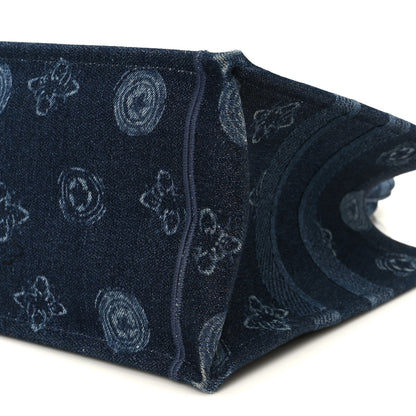 Christian Dior Denim Flowers Embroidered Medium Book Tote Blue 10 of 14