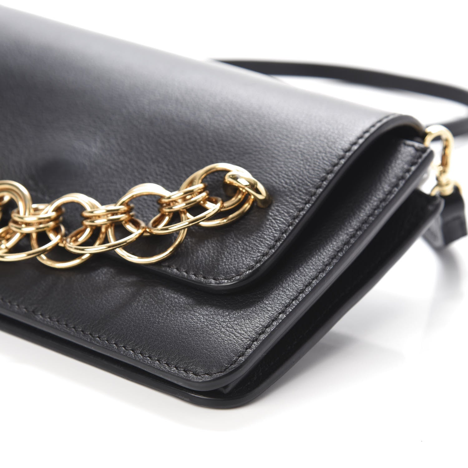 Chloe Smooth Calfskin Drew Bijou Clutch Black 7 of 8