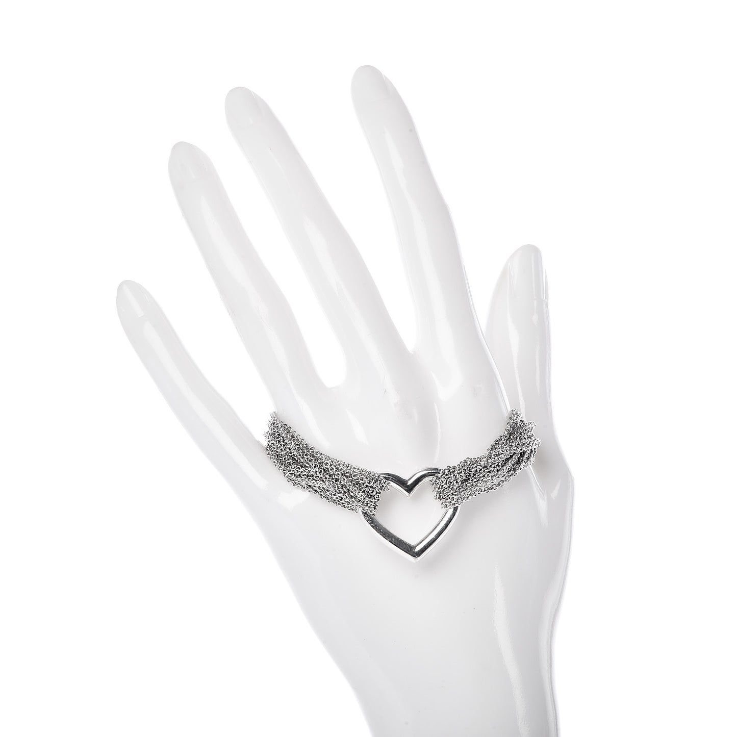 Sterling Silver Heart Mesh Bracelet