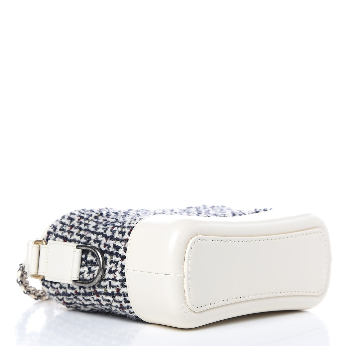 Tweed Calfskin Quilted Small Gabrielle Hobo Ivory Multicolor