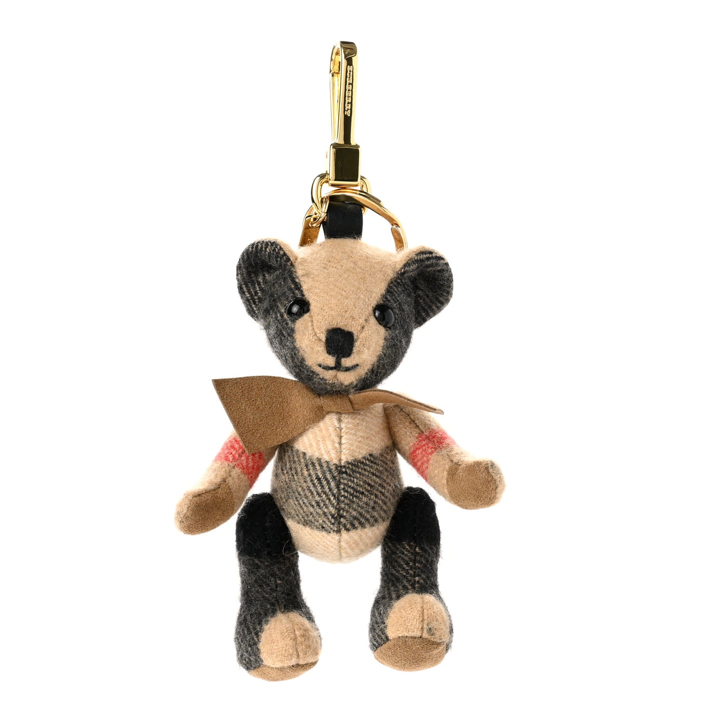 Cashmere House Check Thomas Bear Bag Charm Camel Gold