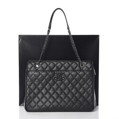 Chanel Calfskin Quilted Frame In Chain Tote Black 10 of 10