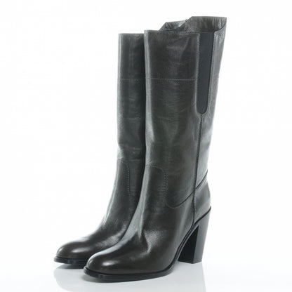 Chanel Leather Coco Boy Boots 40 Gris Fonce 3 of 7