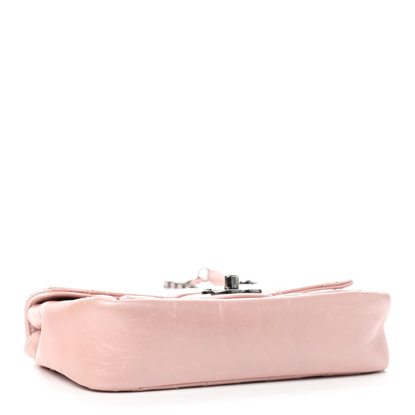 Glazed Calfskin Quilted Mini Coco Pleats Flap Pink