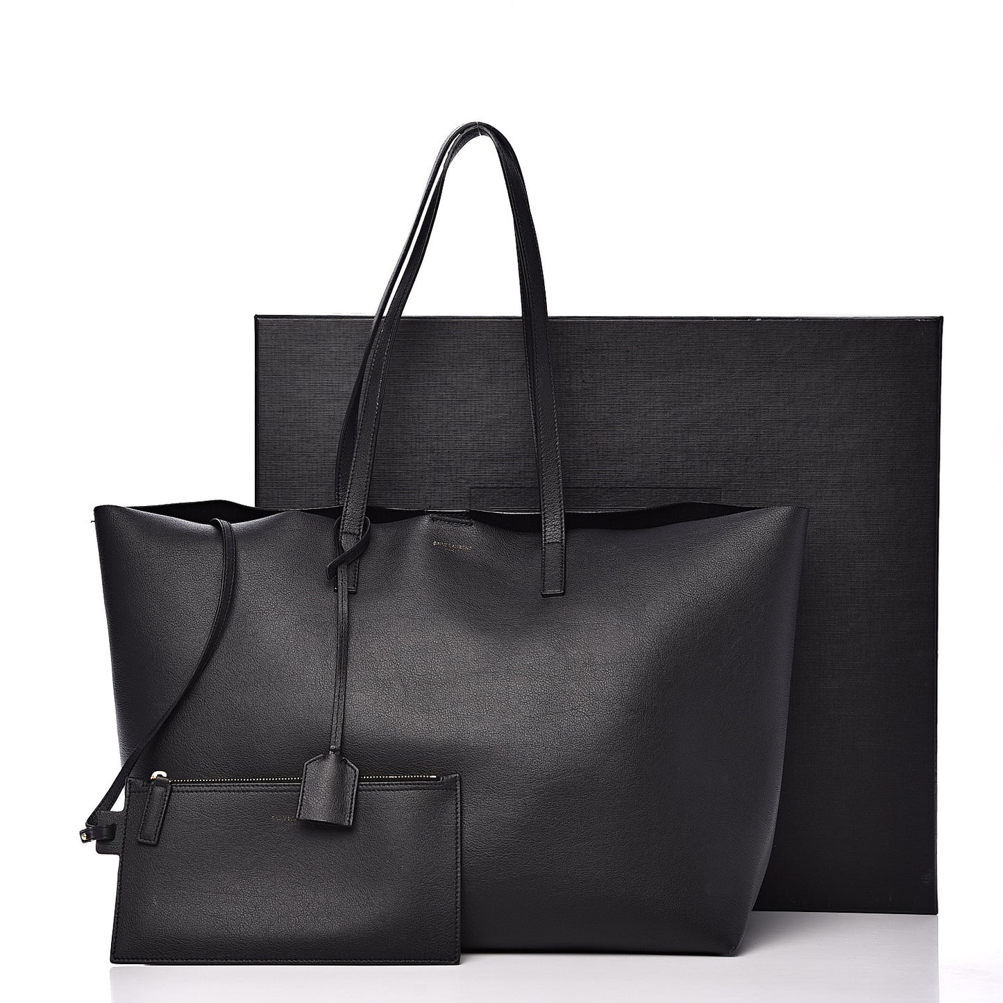 Calfskin Large Shopping Tote Black