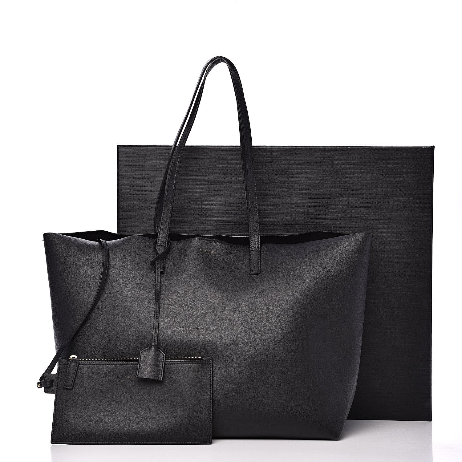Saint Laurent Calfskin Large Shopping Tote Black 14 of 14