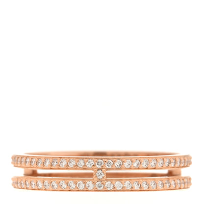 Hermes 18K Rose Gold Diamond Ariane Wedding Band Ring 53 6.5 1 of 5