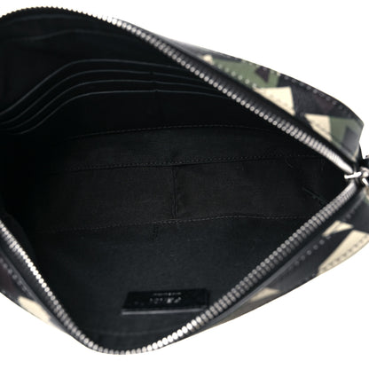 Fendi Textured Calfskin Bugs Camouflage Medium Camera Case Multicolor Military 4 of 13