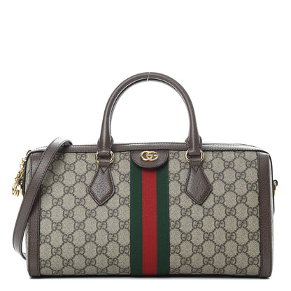 Gucci GG Supreme Monogram Web Medium Ophidia Boston Brown 1 of 10