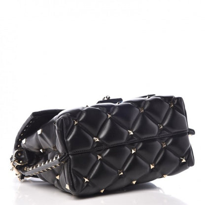 Valentino Garavani Lambskin VLTN Print Candystud Top Handle Bag Black 5 of 7