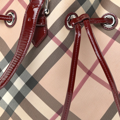 Burberry Supernova Check Drawstring Tote Berry Red 7 of 27
