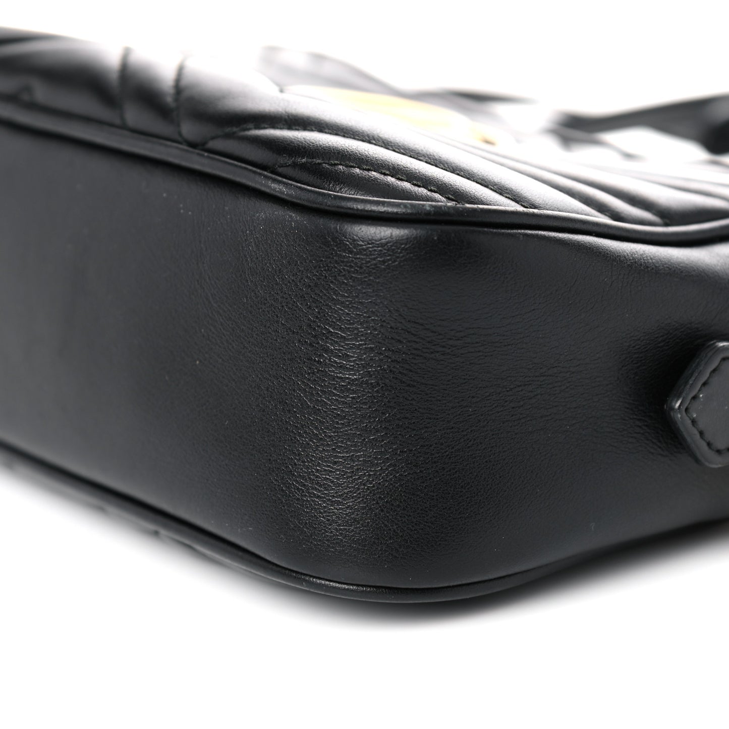 Calfskin Matelasse Small GG Marmont Chain Shoulder Bag Black