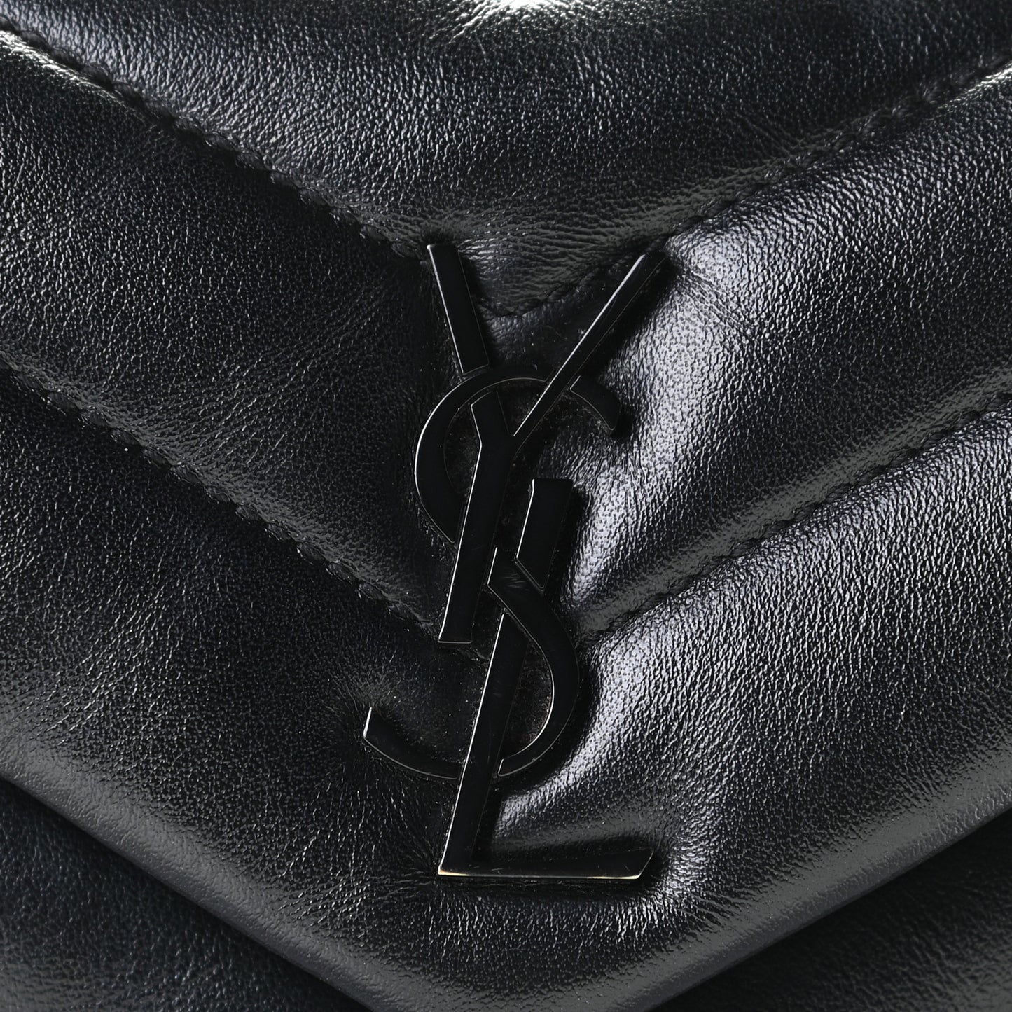 Calfskin Y Quilted Monogram Toy Loulou Crossbody Bag Black