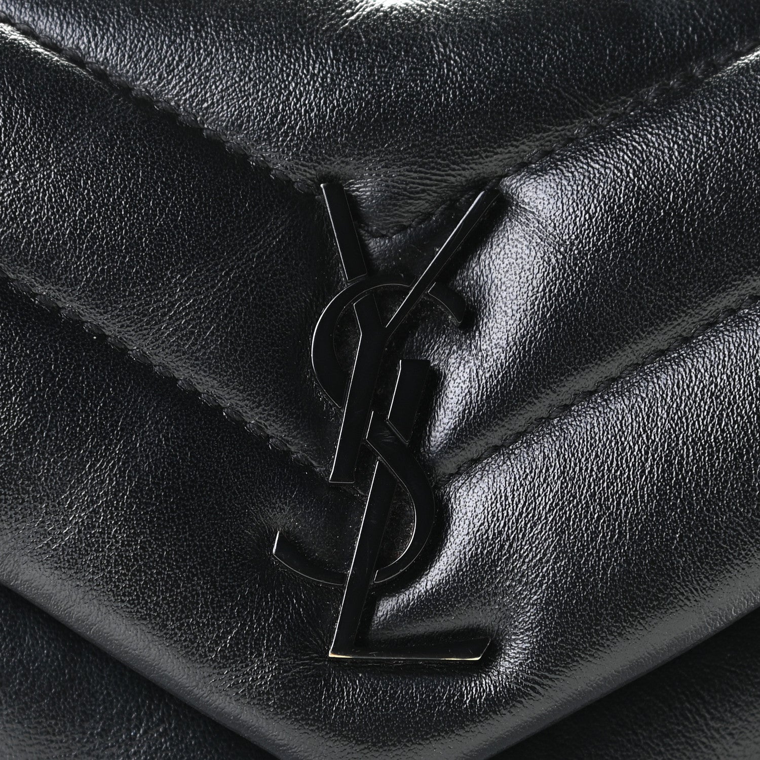 Saint Laurent Calfskin Y Quilted Monogram Toy Loulou Crossbody Bag Black 9 of 10
