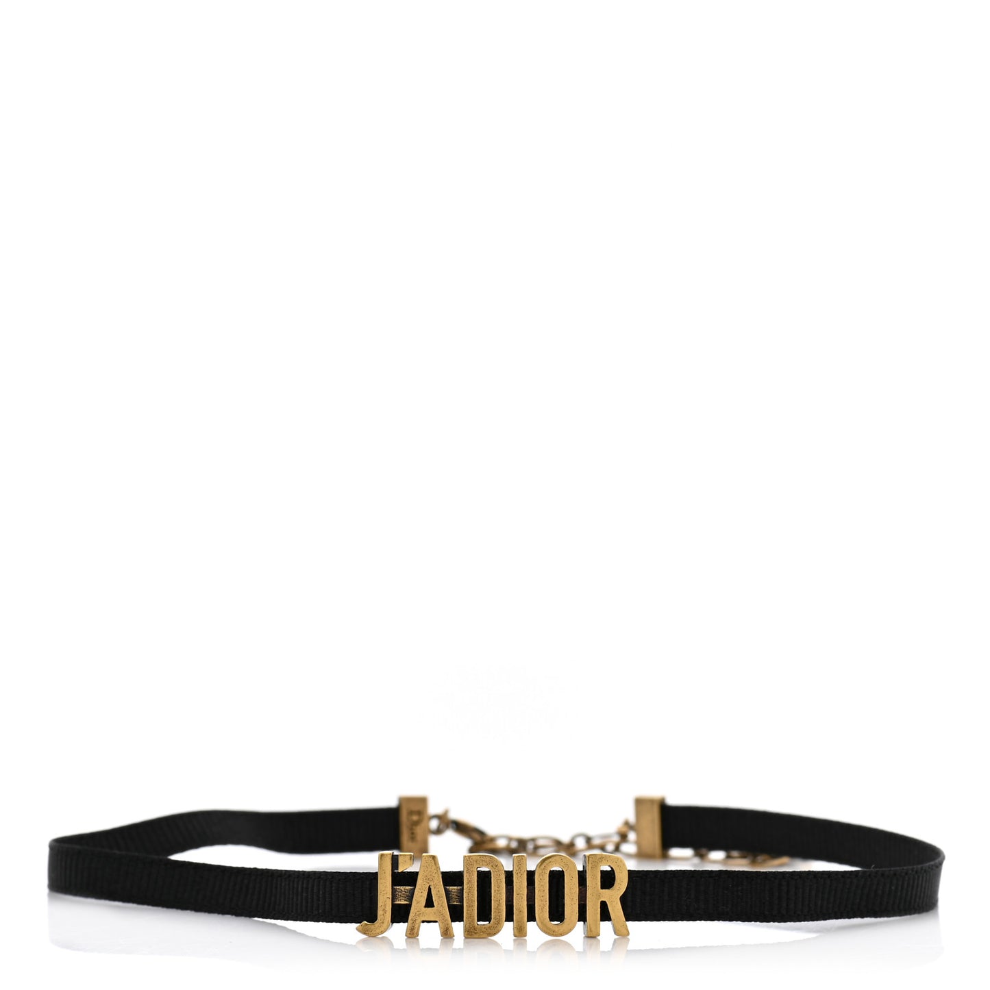 Grosgrain Ribbon J'Adior Logo Choker Necklace Black