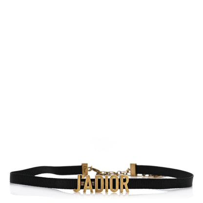 Christian Dior Grosgrain Ribbon J'Adior Logo Choker Necklace Black 1 of 5