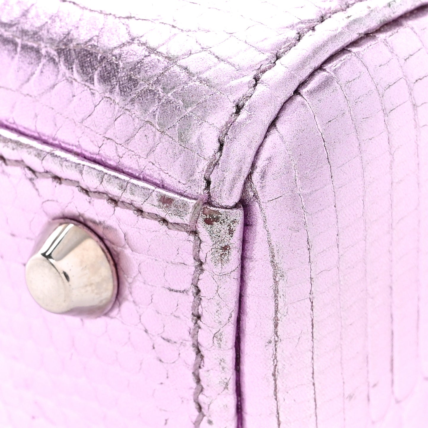 CHRISTIAN DIOR Metallic Lizard Mini Lady Dior Pink