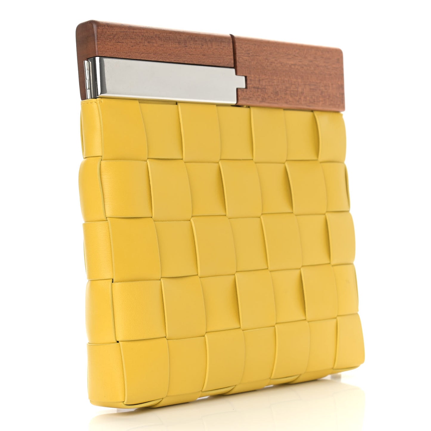 Nappa Intrecciato The Snap Clutch Acorn Gold