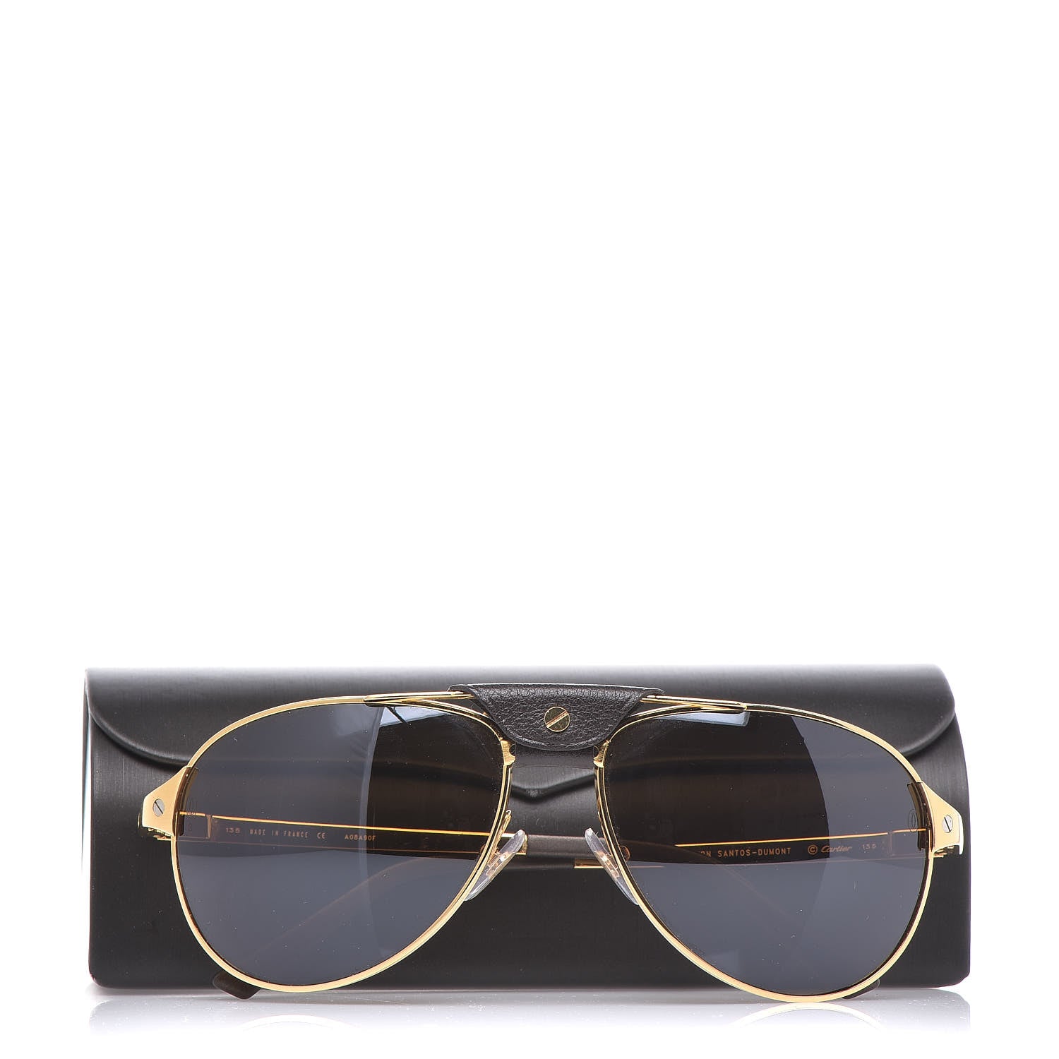 Cartier Santos Dumont Aviator Sunglasses A08A90F Gold 8 of 8