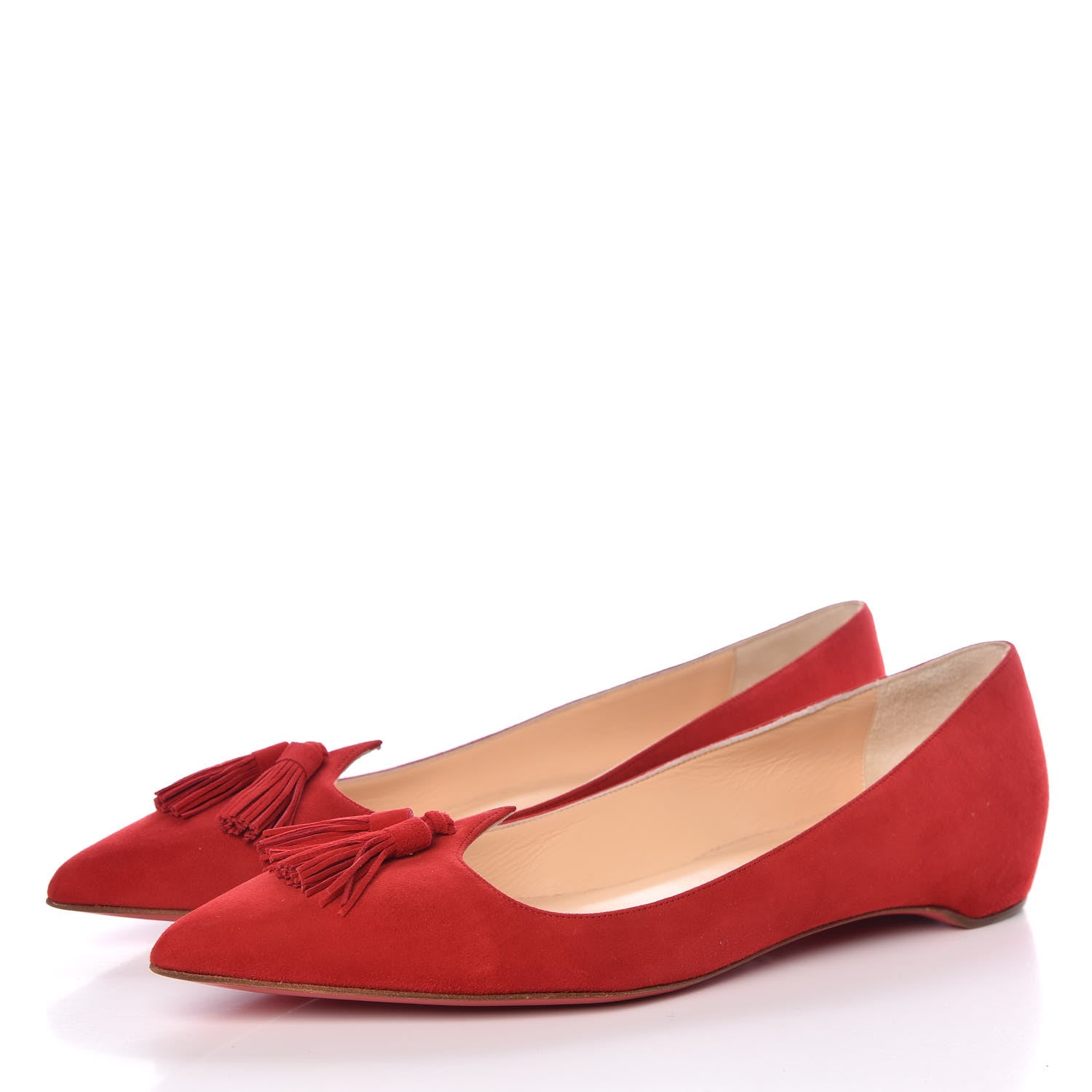 Christian Louboutin Veau Velours Gwalior Flats 39 Red 3 of 7