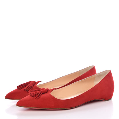 Christian Louboutin Veau Velours Gwalior Flats 39 Red 3 of 7