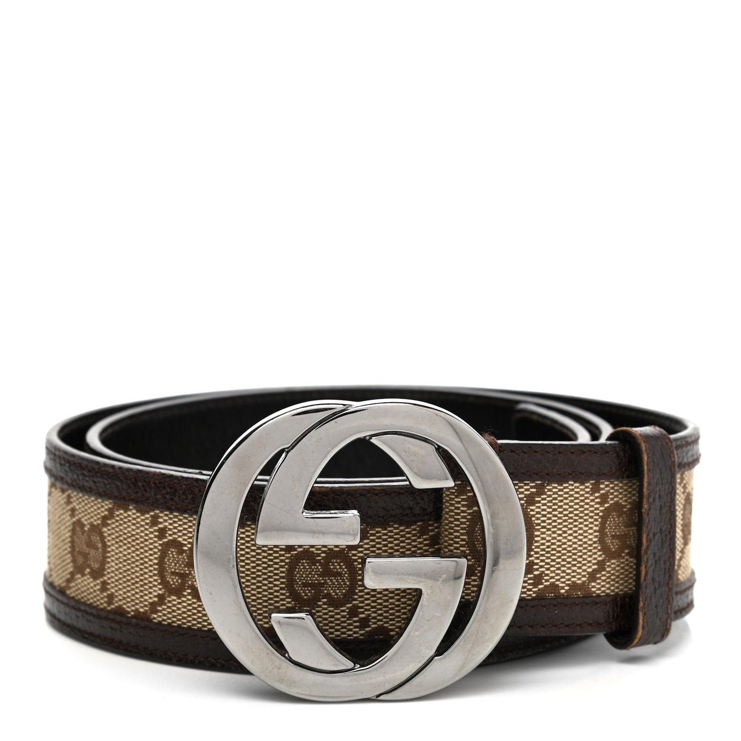 Monogram Interlocking G Belt 80 32 Dark Brown