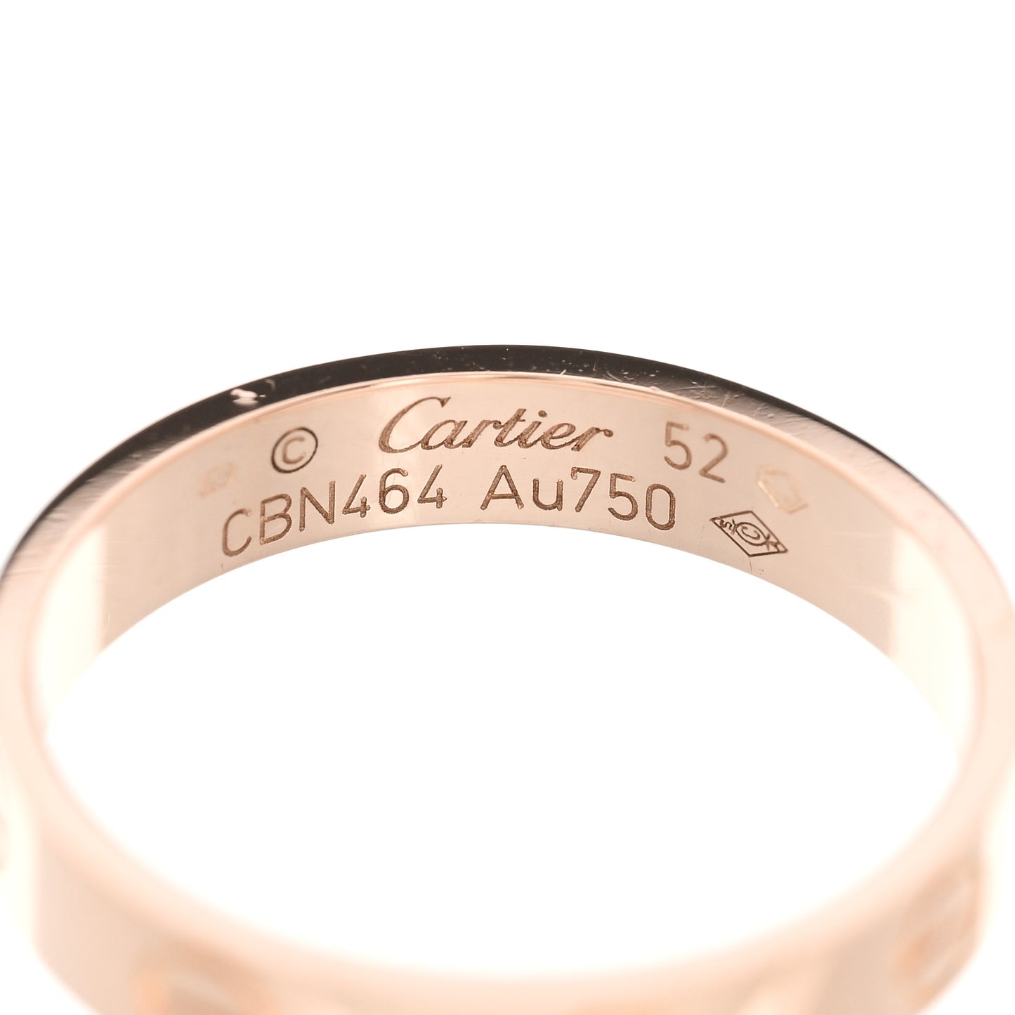 18K Pink Gold 3.5mm LOVE Wedding Band Ring 52 6