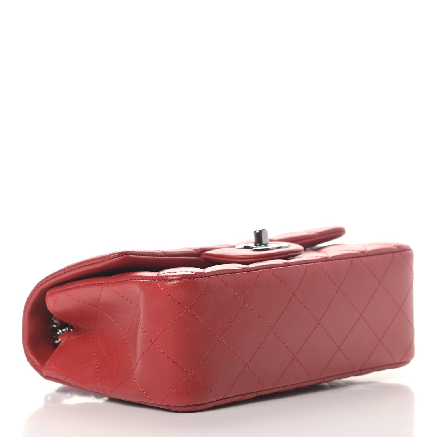 Chanel Lambskin Quilted Mini Rectangular Flap Red 3 of 6