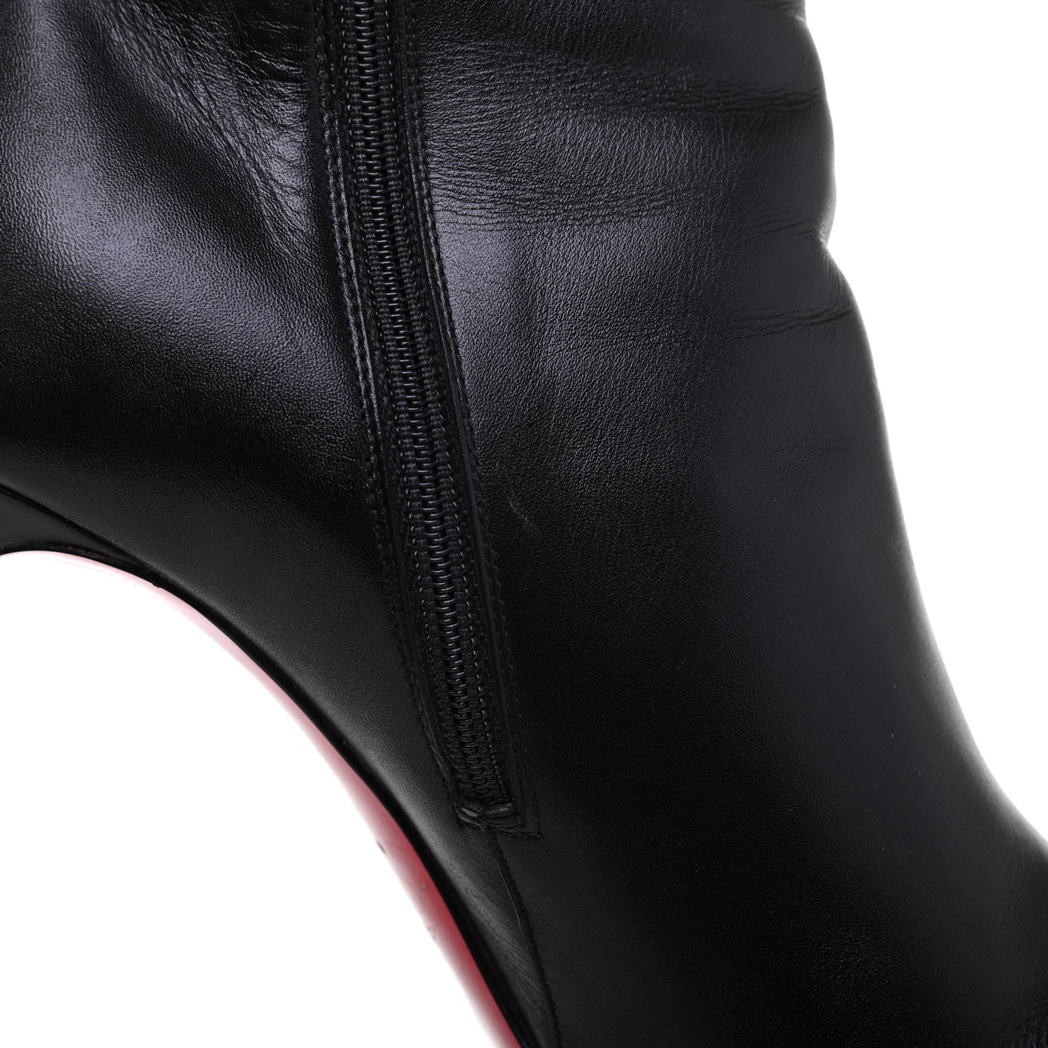 Christian Louboutin Calfskin Bourge 100 Tall Boots 37.5 Black 8 of 14