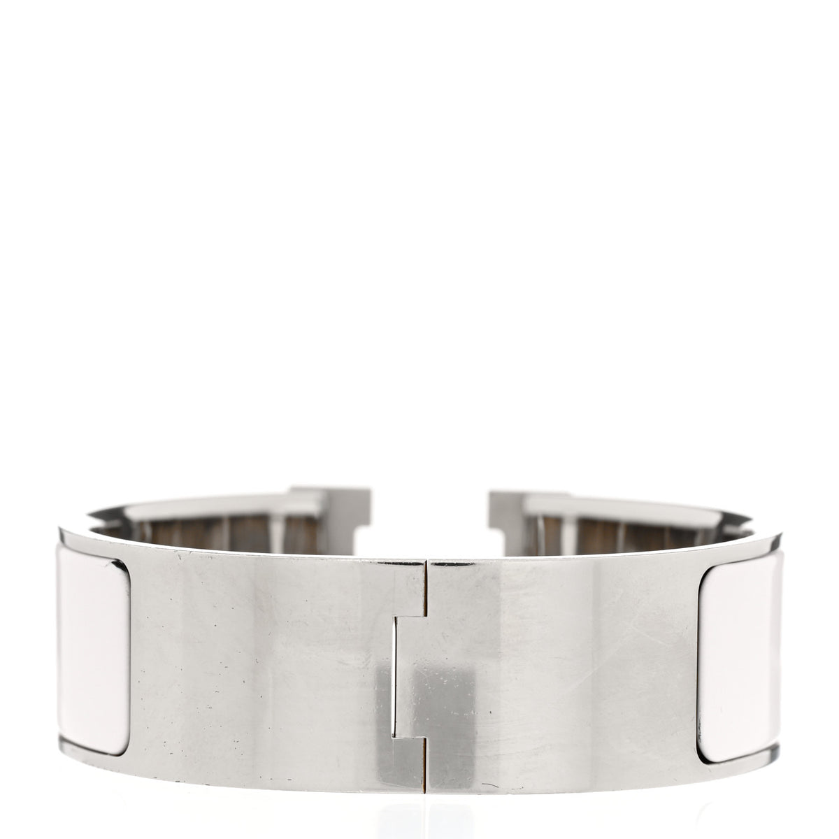 Hermes Enamel Wide Clic Clac H Bracelet GM White 3 of 4