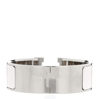Hermes Enamel Wide Clic Clac H Bracelet GM White 3 of 4