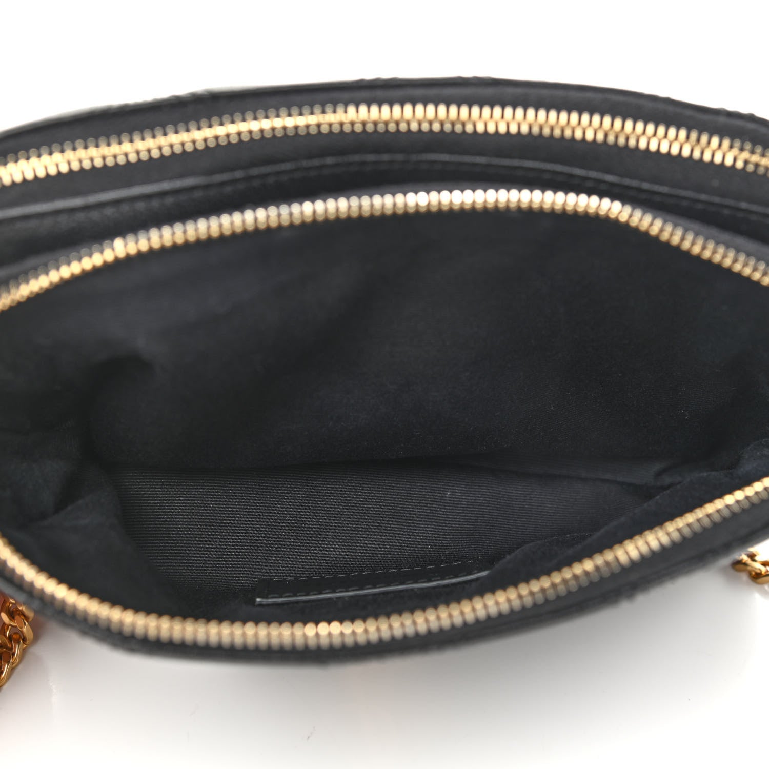 Saint Laurent Grained Lambskin Quilted Mini Becky Double Zip Bag Black 6 of 10