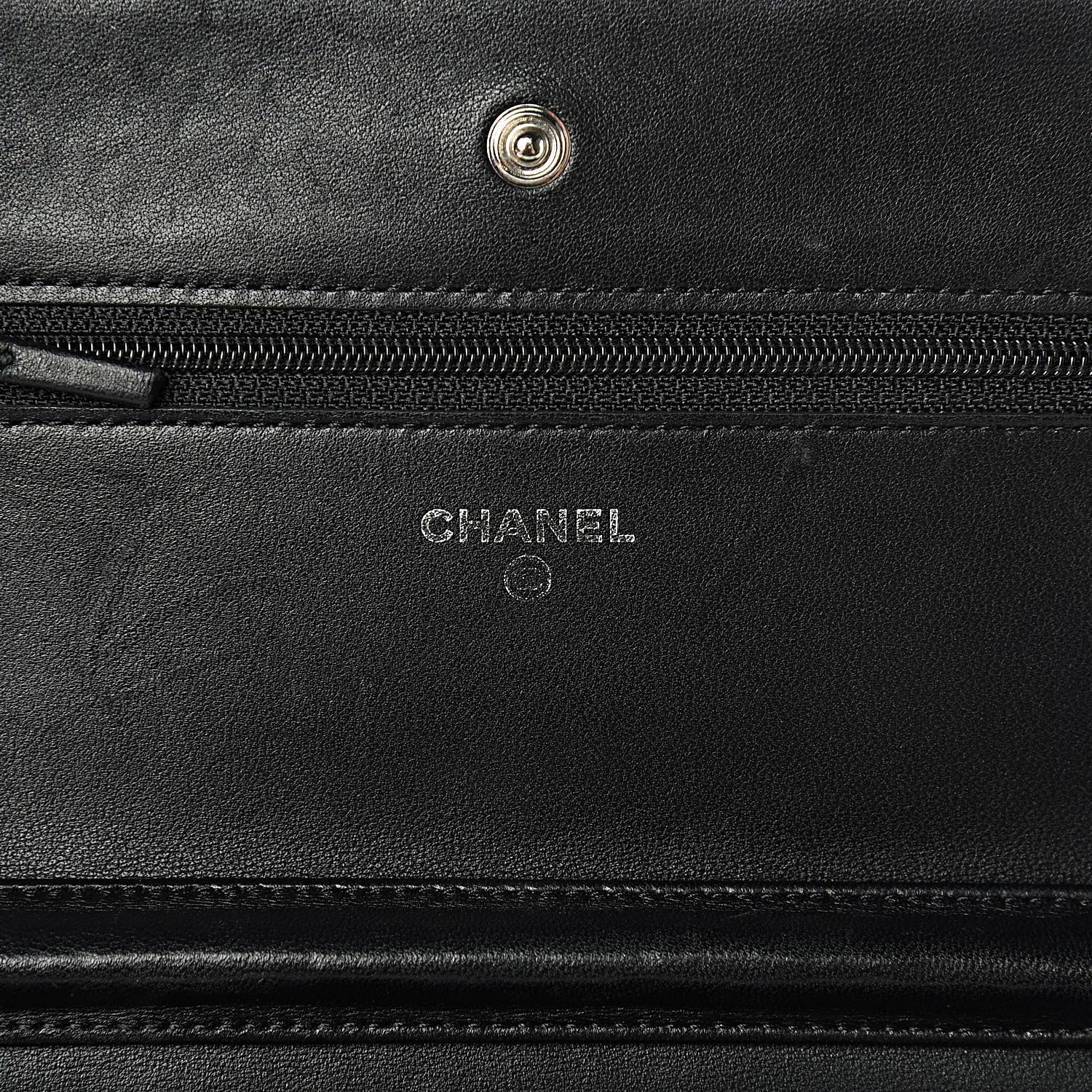 Chanel Lambskin Quilted Wallet On Chain WOC Black 6 of 14