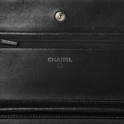 Chanel Lambskin Quilted Wallet On Chain WOC Black 6 of 14