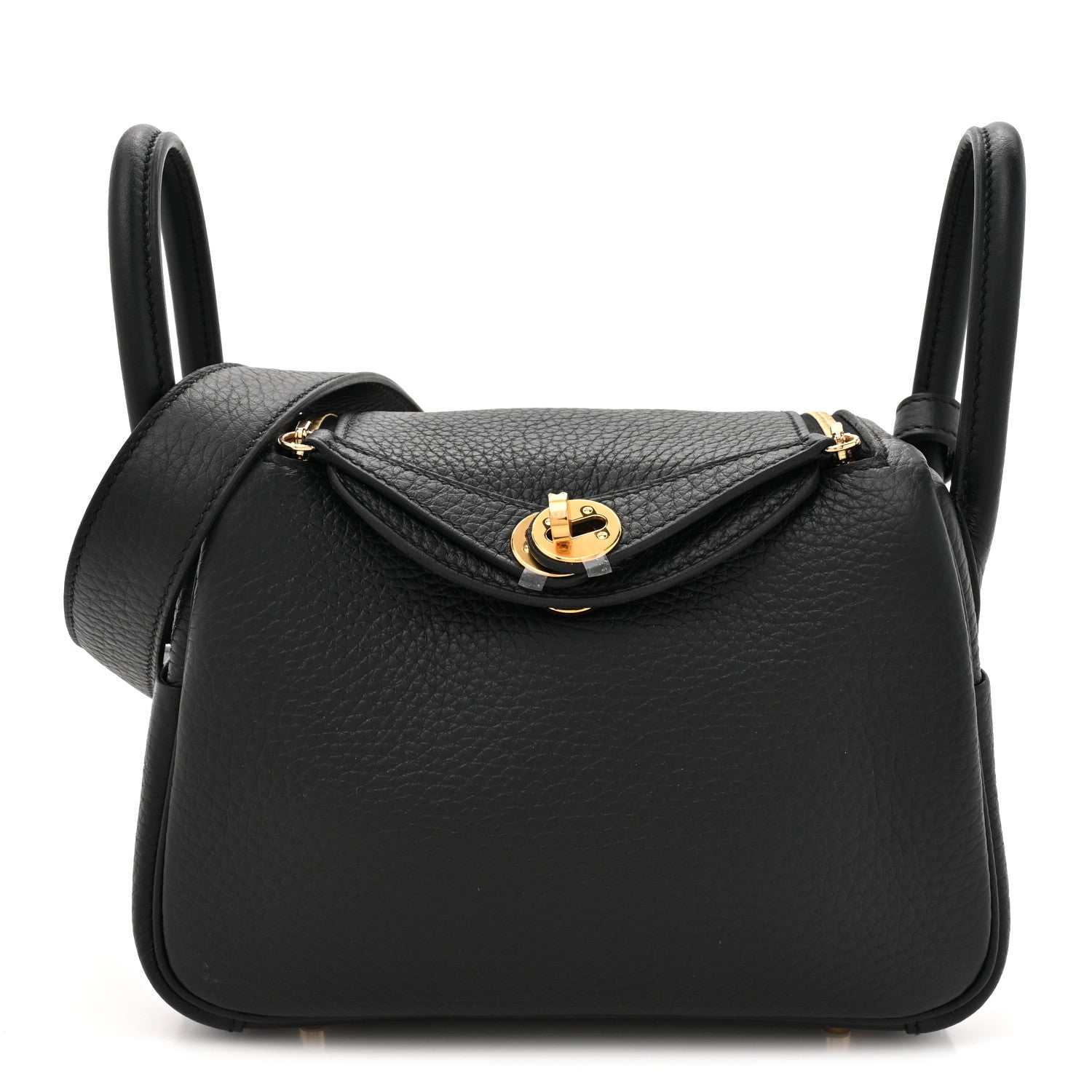 Hermes Taurillon Clemence Mini Lindy 20 Black 1 of 11