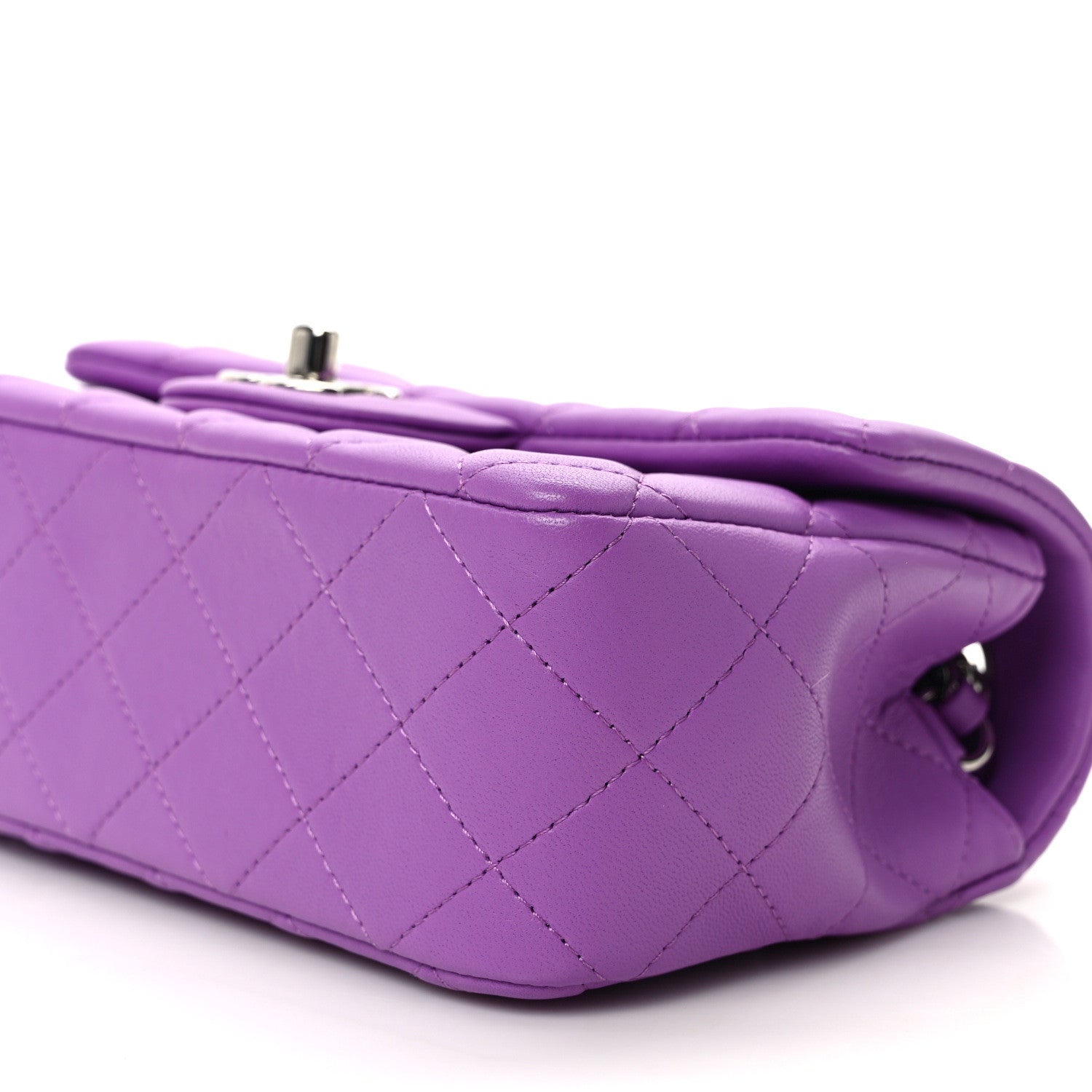 Chanel Lambskin Quilted Mini Rectangular Flap Purple 8 of 9