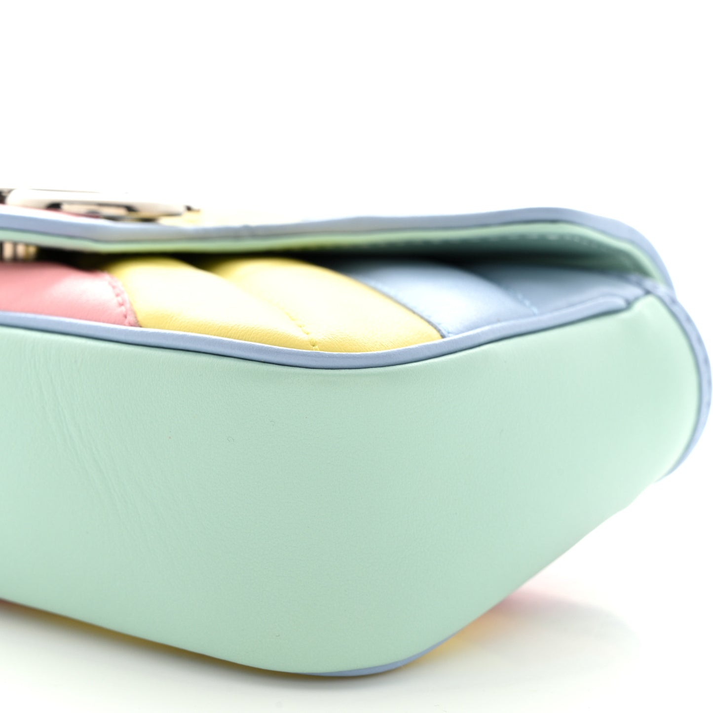 Calfskin Matelasse Diagonal Super Mini GG Marmont Shoulder Bag Multicolor Pastel