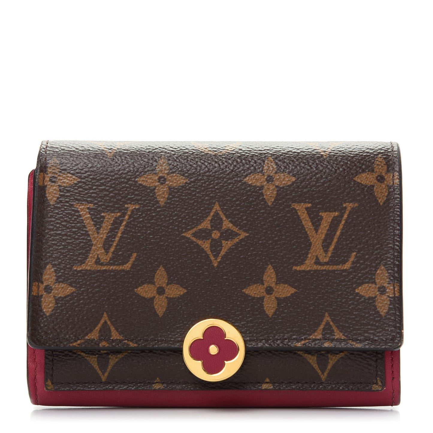 Monogram Flore Compact Wallet Fuchsia
