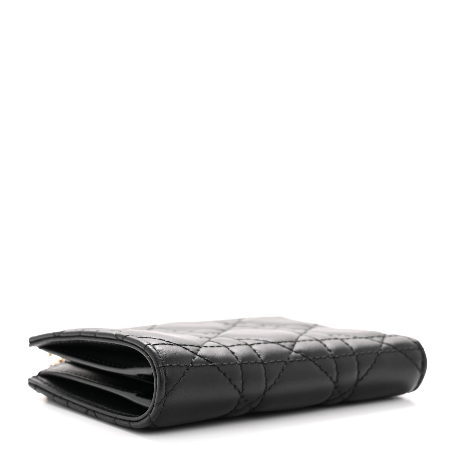 Christian Dior Lambskin Cannage Lady Dior Dahlia Wallet Black 4 of 9