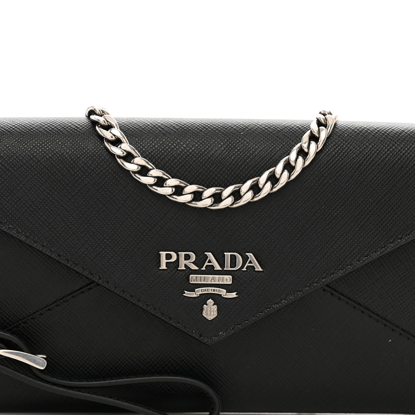 Saffiano Envelope Wristlet Crossbody Wallet Black