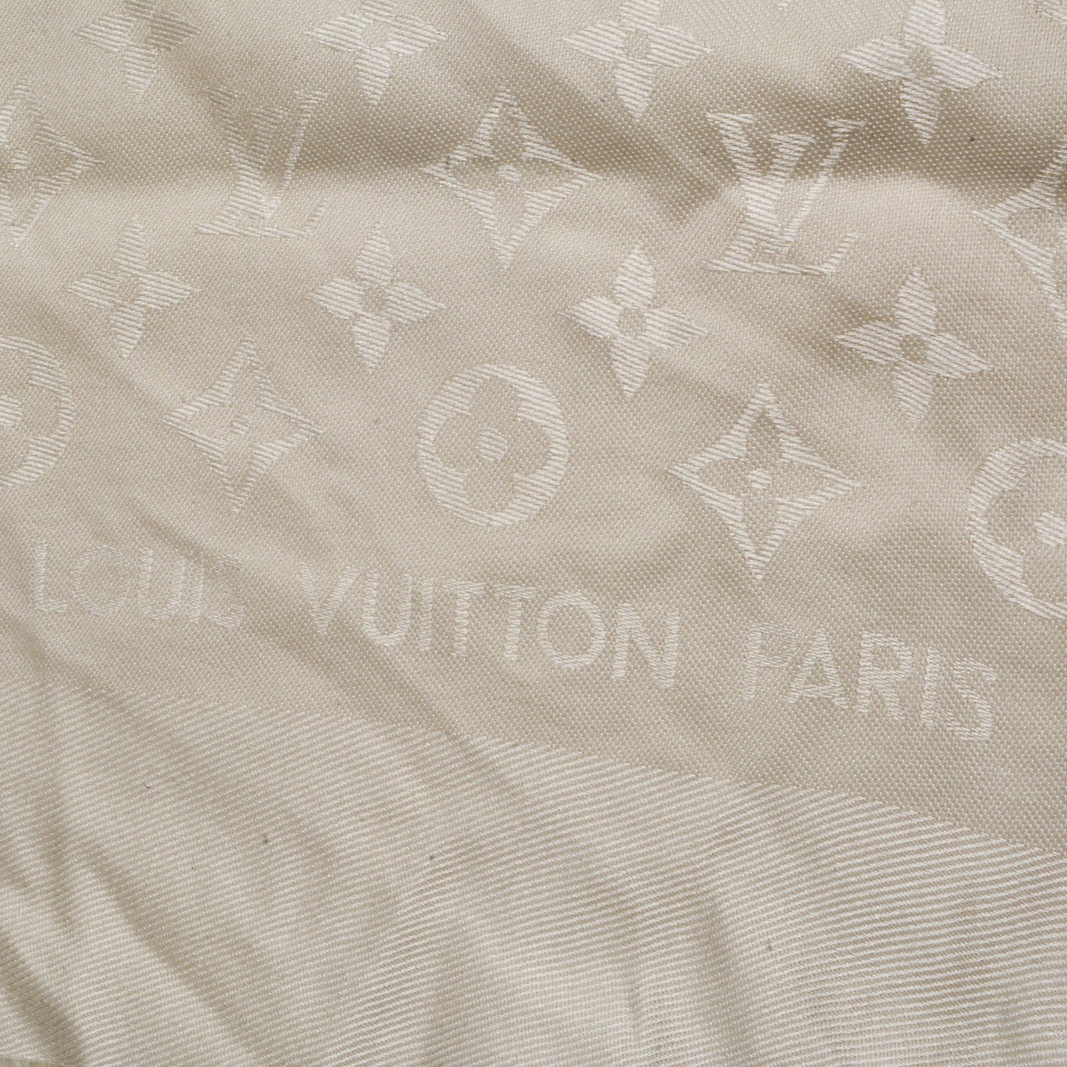 Louis Vuitton Wool Silk Monogram Shawl White 8 of 8