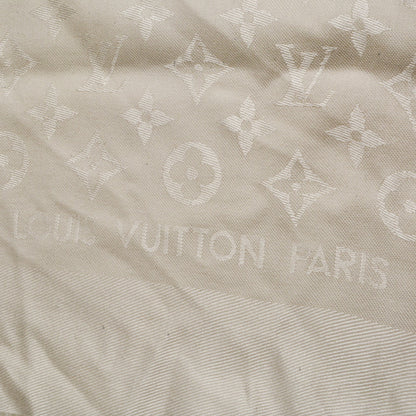 Louis Vuitton Wool Silk Monogram Shawl White 8 of 8