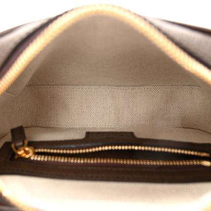 Gucci GG Supreme Monogram Textured Dollar Calfskin Mini Ophidia Flap Shoulder Bag Beige Ebony New Acero 5 of 11