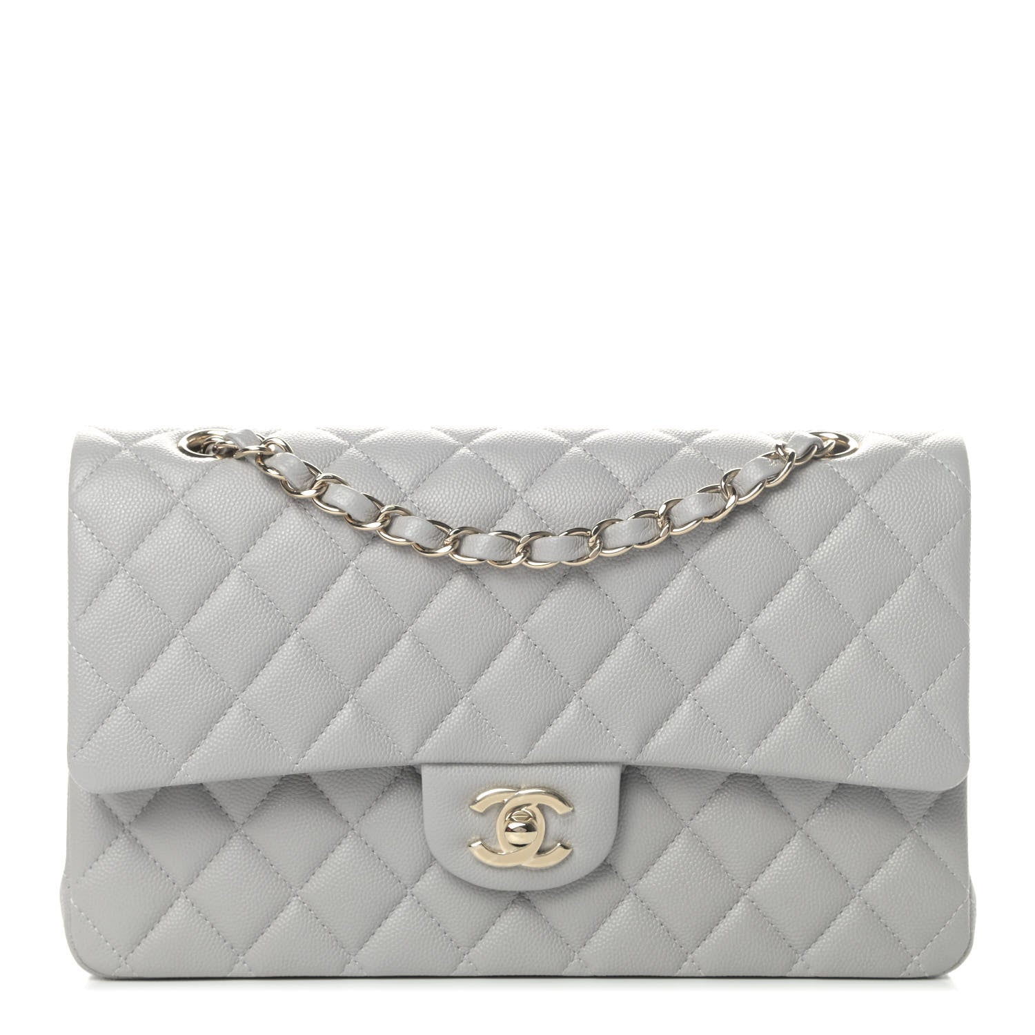 Chanel Caviar Quilted Medium Double Flap Grey 1 of 4