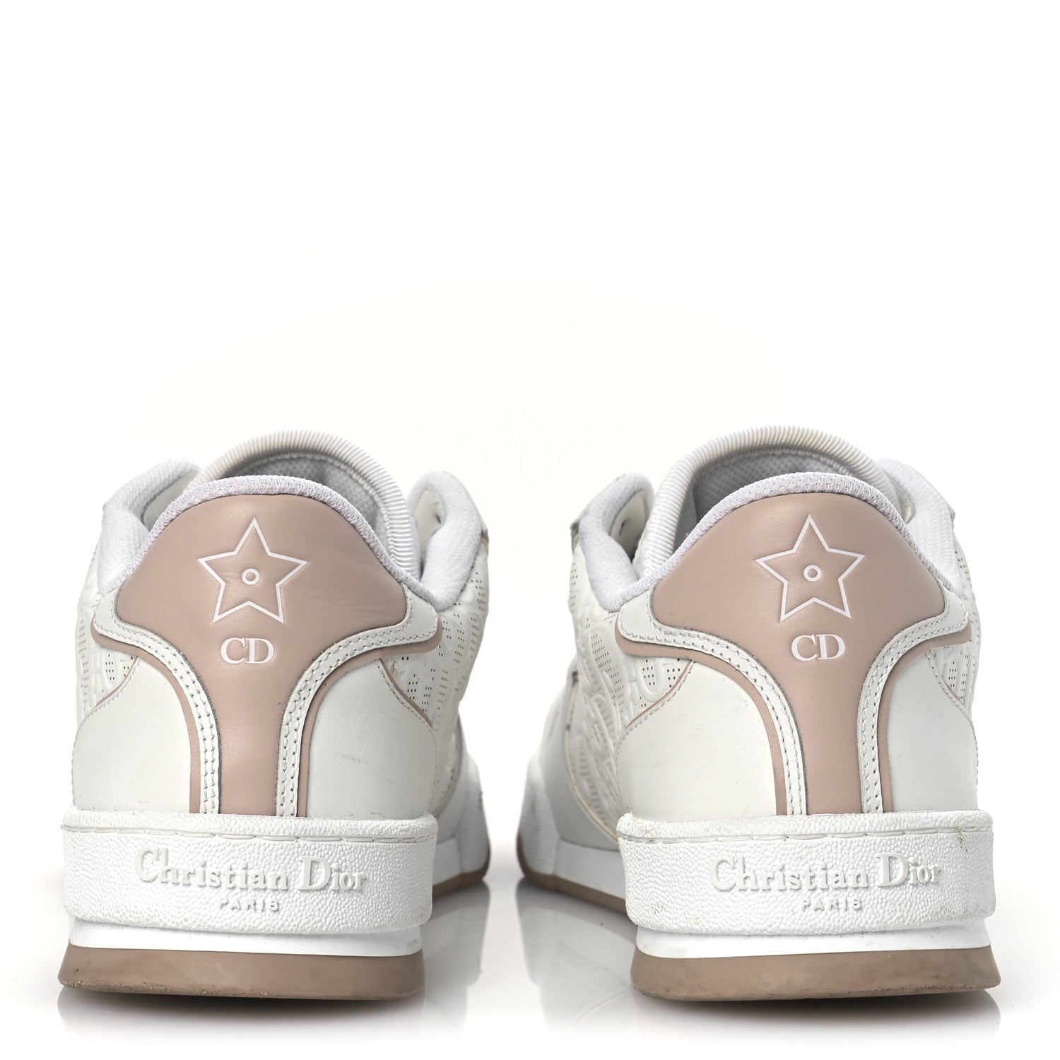 Christian Dior Calfskin Oblique Laser Perforated Dior One Low Sneakers 39 White Nude 6 of 14