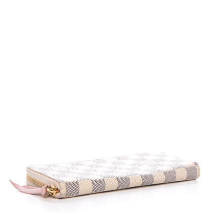Louis Vuitton Damier Azur Clemence Wallet Rose Ballerine 4 of 11