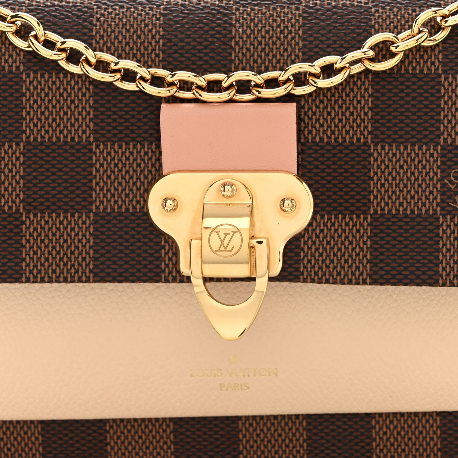 Louis Vuitton Damier Ebene Vavin Chain Wallet Creme 7 of 10